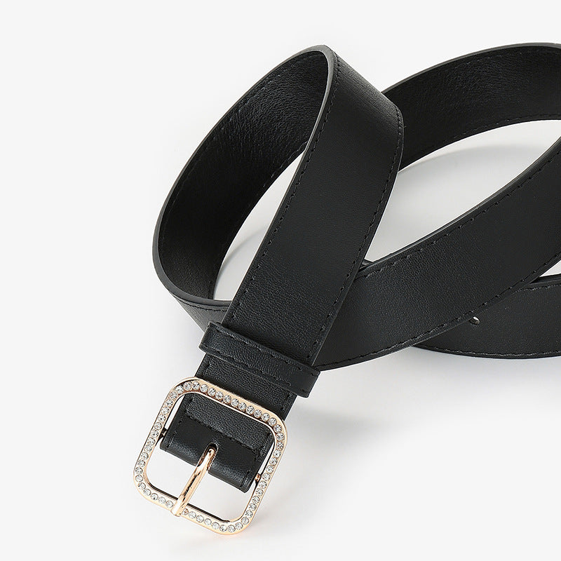 Women's Spring High-grade Fashion Alloy Square Buckle Casual Decorative Belts