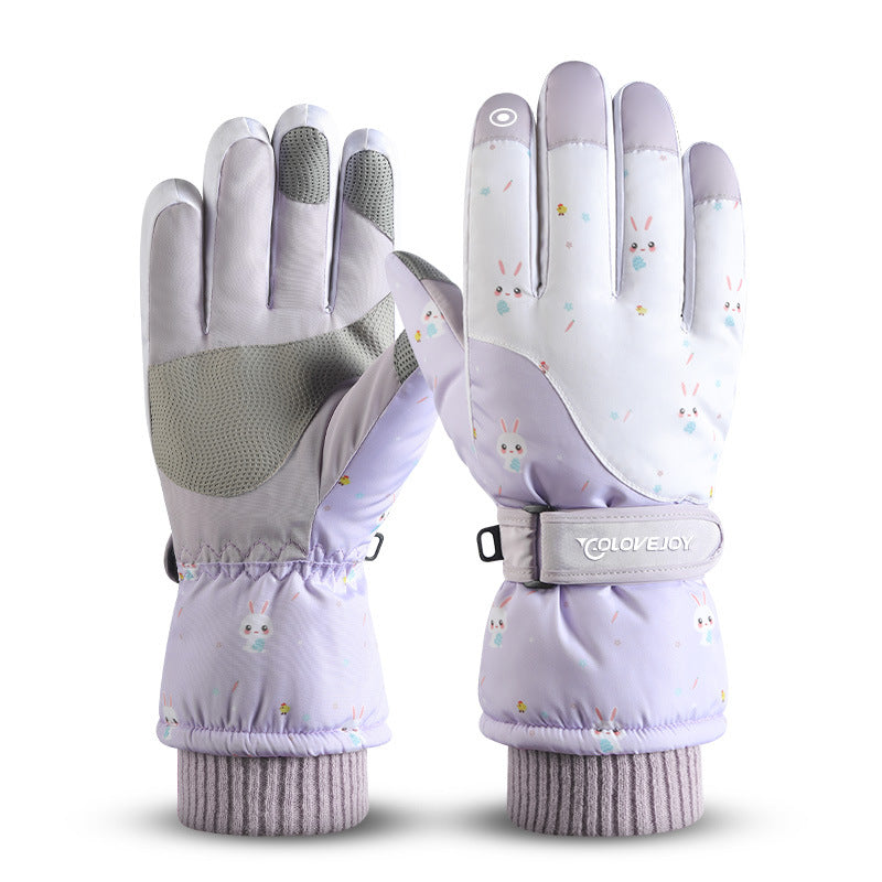 Women's Ski Winter Outdoor Touch Screen Fleece-lined Gloves