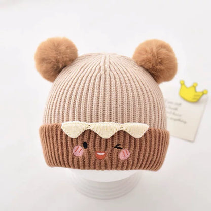 Hat Warm Cold Protection Comfortable Double Ball Kids' Headwear