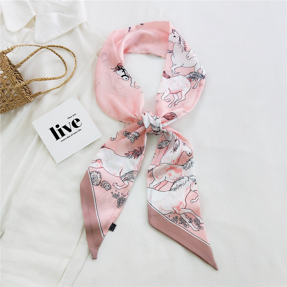 Women's Long Tie Hair Band Bag Straps Scarfs