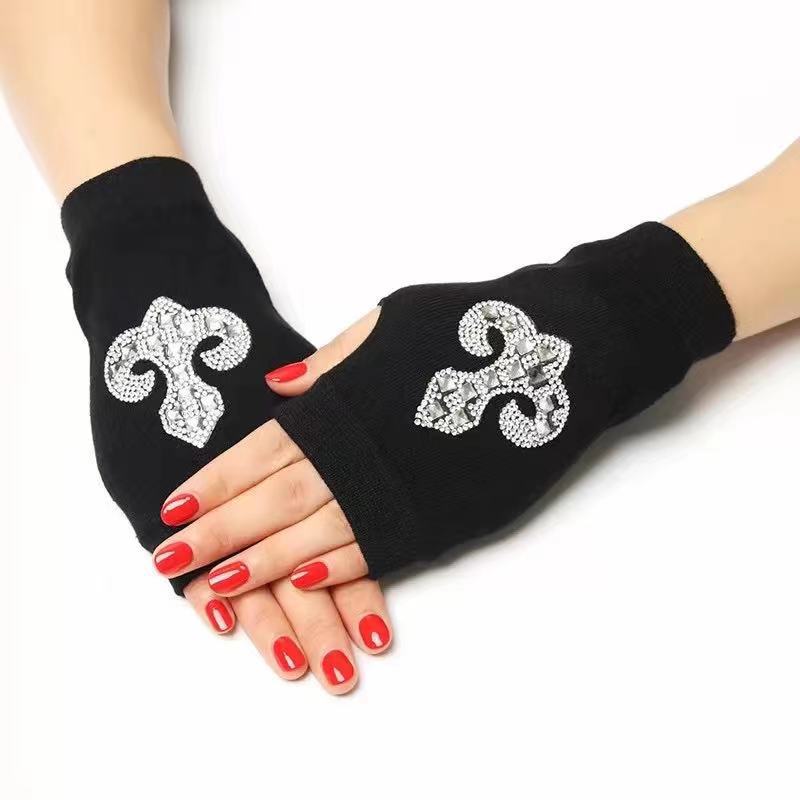 Women's & Men's Sailor Dance Open Finger Rivet Knitting Gloves