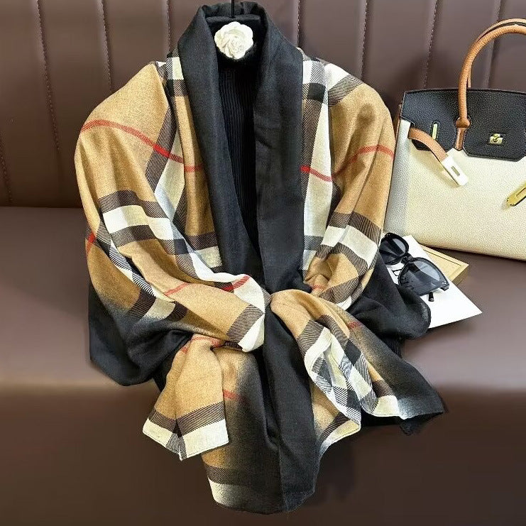 Broadcast Korean Style Printed Cotton Linen Classic Scarfs