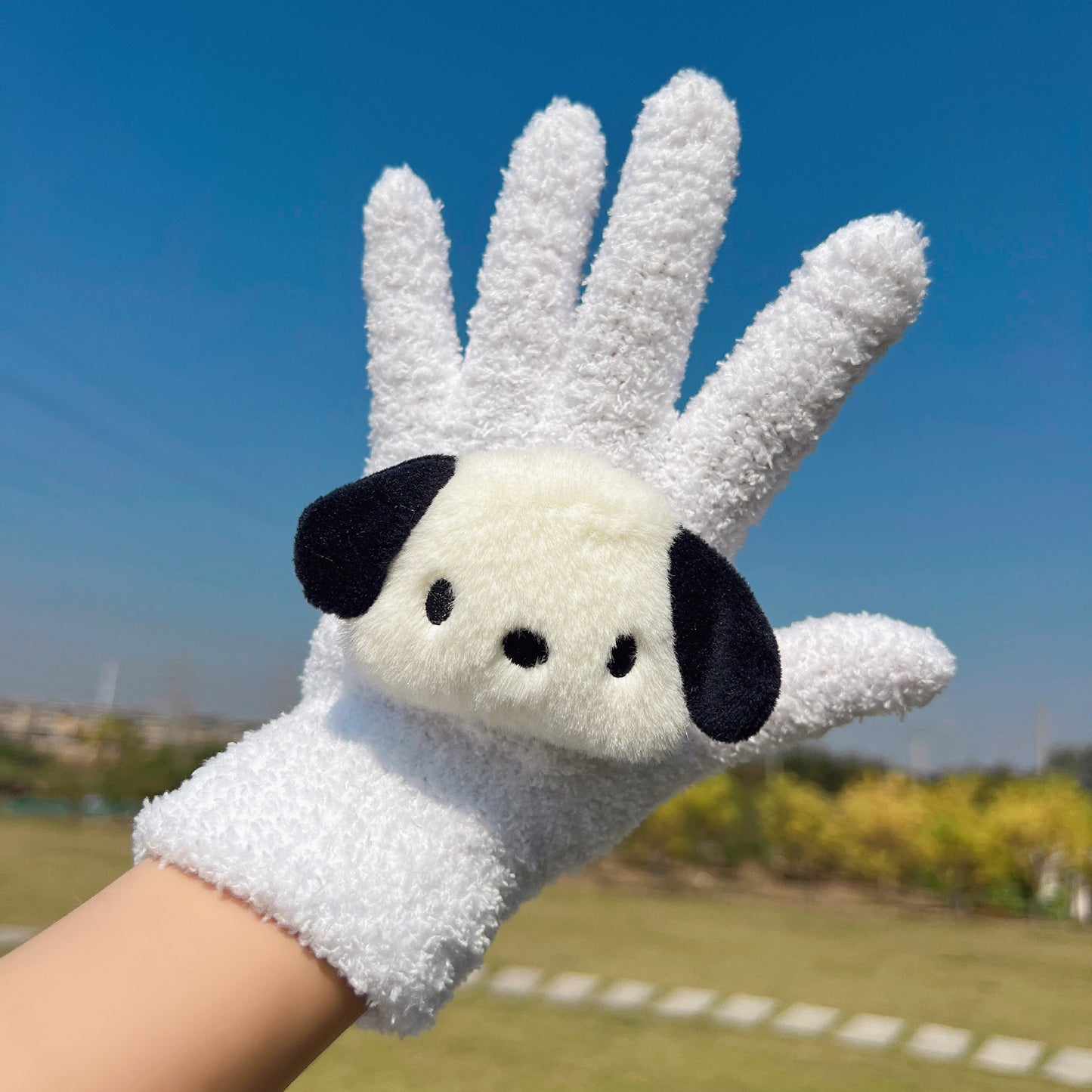 Coral Veet Cute Cartoon Thermal Plush Gloves