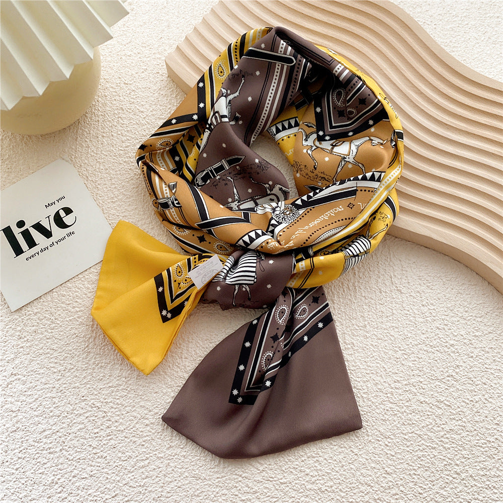 Women's Style Four Narrow Hair Band Tie Bag Temperament Scarfs