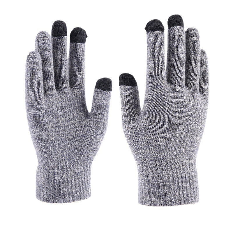 Men's Knitted Winter Korean Warm Veet Padded Gloves