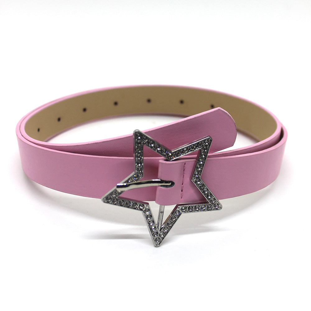 Millennium Pink American Metal Buckle Five-pointed Belts