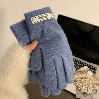 Women's Korean Minority Simple Solid Color Sweet Girly Gloves