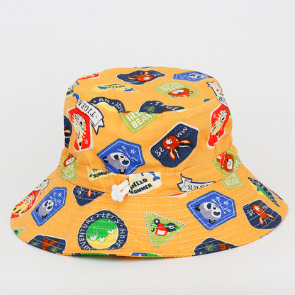 Children's Hat Boys Creative Cartoon Printing Bucket Kids' Headwear