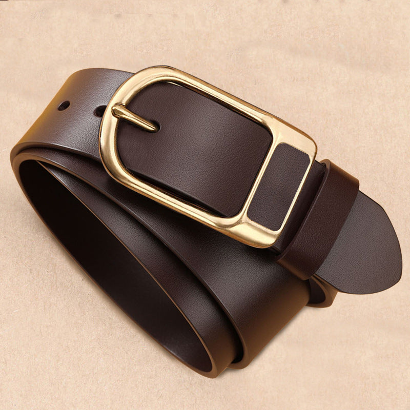 Men's Leather Casual Business Simplicity Cowhide Medium Belts