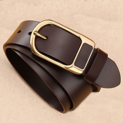 Men's Leather Casual Business Simplicity Cowhide Medium Belts