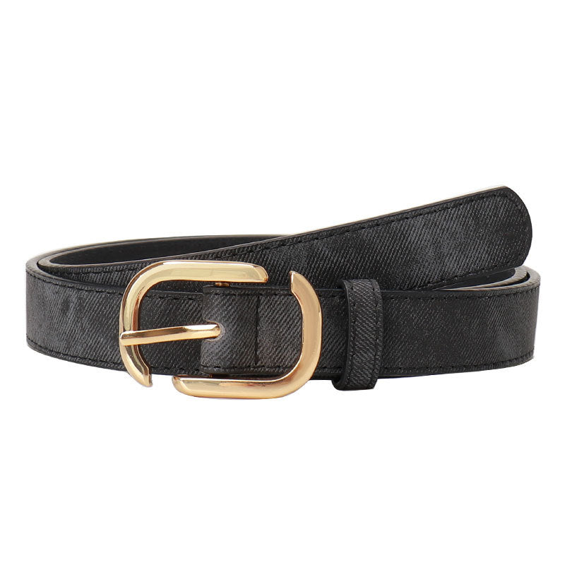 Women's Fashion Faux Denim Leather Pin Buckle Clothing Belts