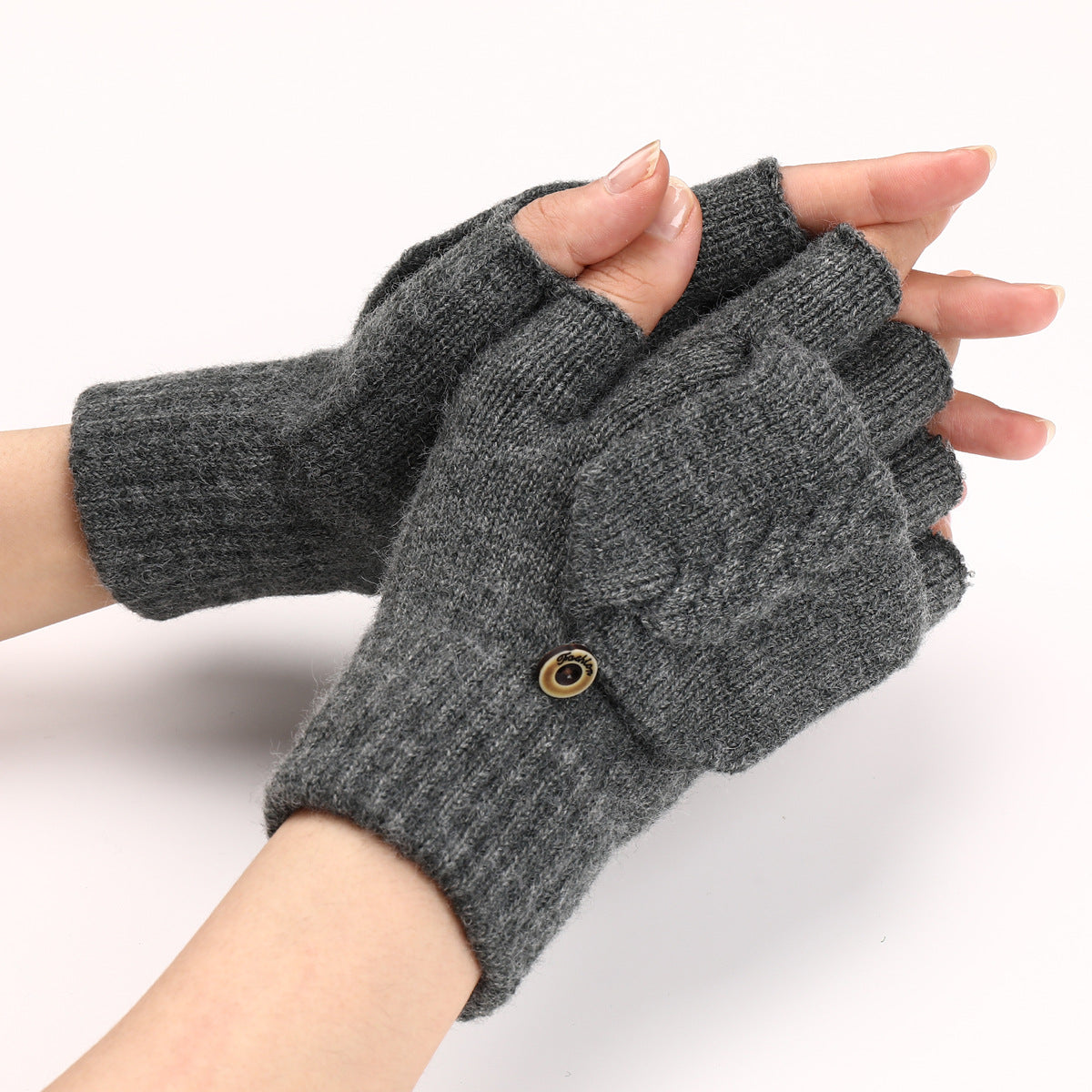 Women's & Men's Finger Wool Keep Warm Writing Open Gloves