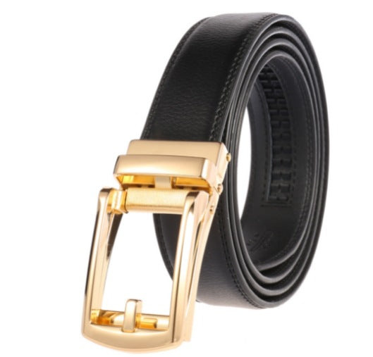 Men's Fashion Leather Automatic Buckle Cowhide Belts