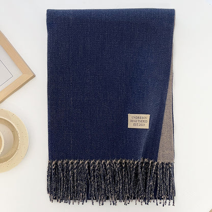 Solid Color Double-sided Two-color Artificial Cashmere Scarfs