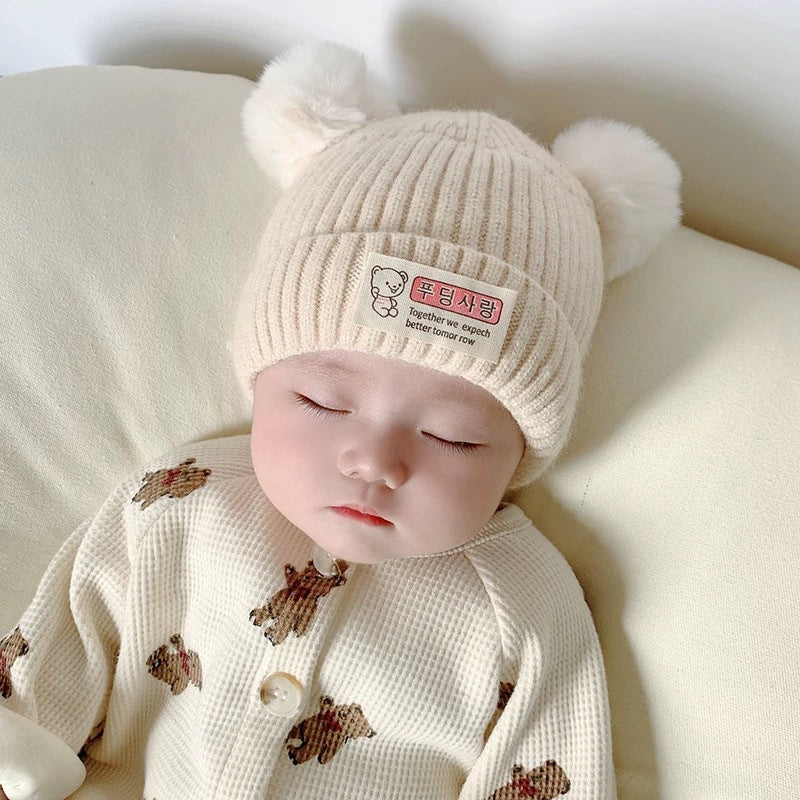 Boy Woolen Knitted Hat Cotton Inner Kids' Headwear