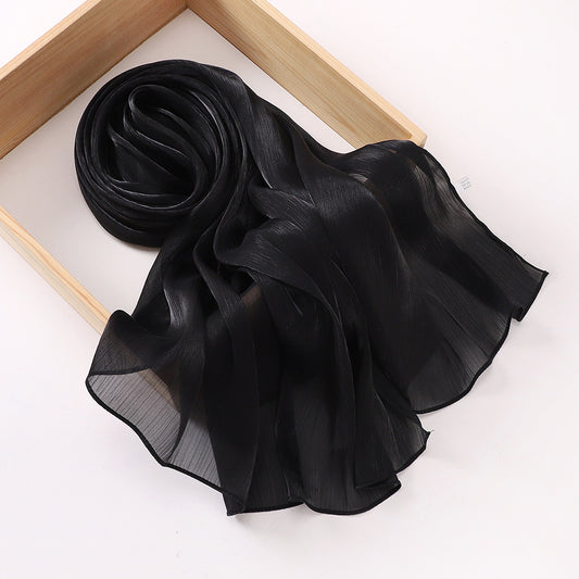 Breathable Cool Island Satin Smooth Crepe Malaysia Scarfs