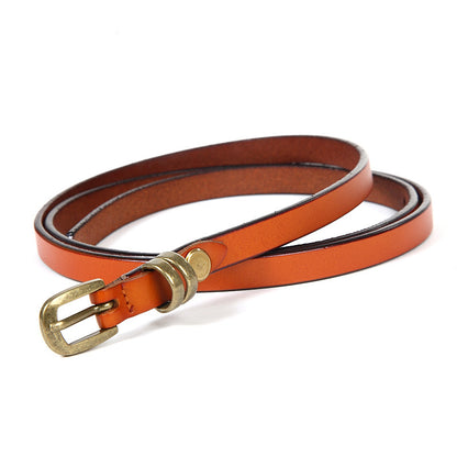 Women's Retro Small Leather Knotted Thin Inner Belts