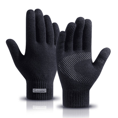 Men's Knitted Warm Fleece Thickened Wool Touch Gloves