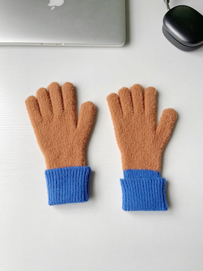 Women's Knitted Knitting Wool Warm Touch Screen Leakage Gloves