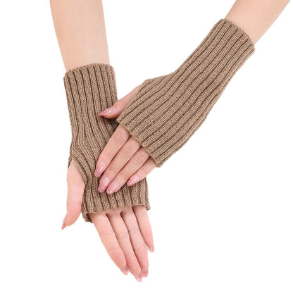 Women's Knitted Wool Fingerless Arm Sleeve Wrist Gloves