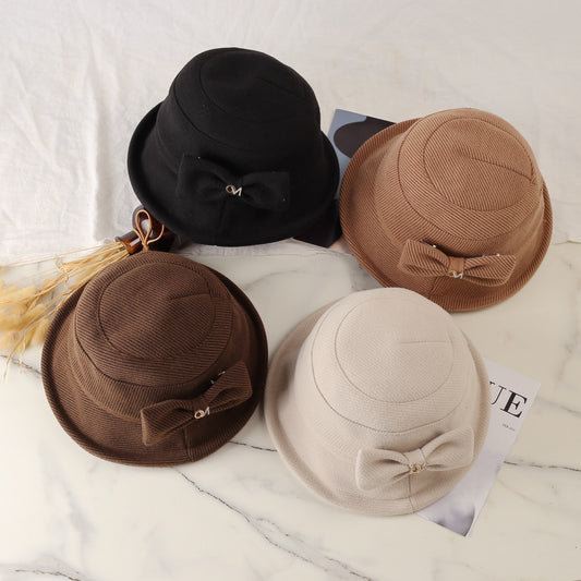 Bowknot Bason Lady Elegant Bucket Hat Hats & Caps