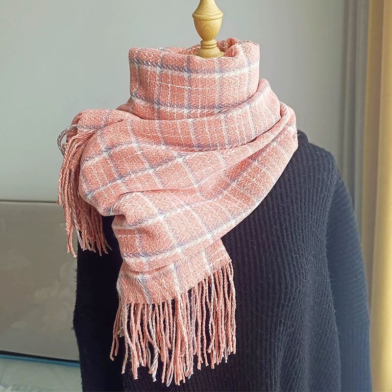 Women's & Men's Korean Style Winter Cashmere Vintage Plaid Scarfs