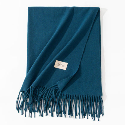 Women's High-grade Winter Versatile Solid Color Long Tassel Shawl Scarfs