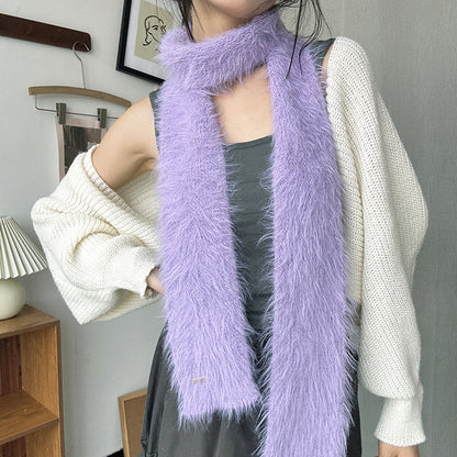 Women's Korean Style Plush Soft Glutinous Small Scarfs