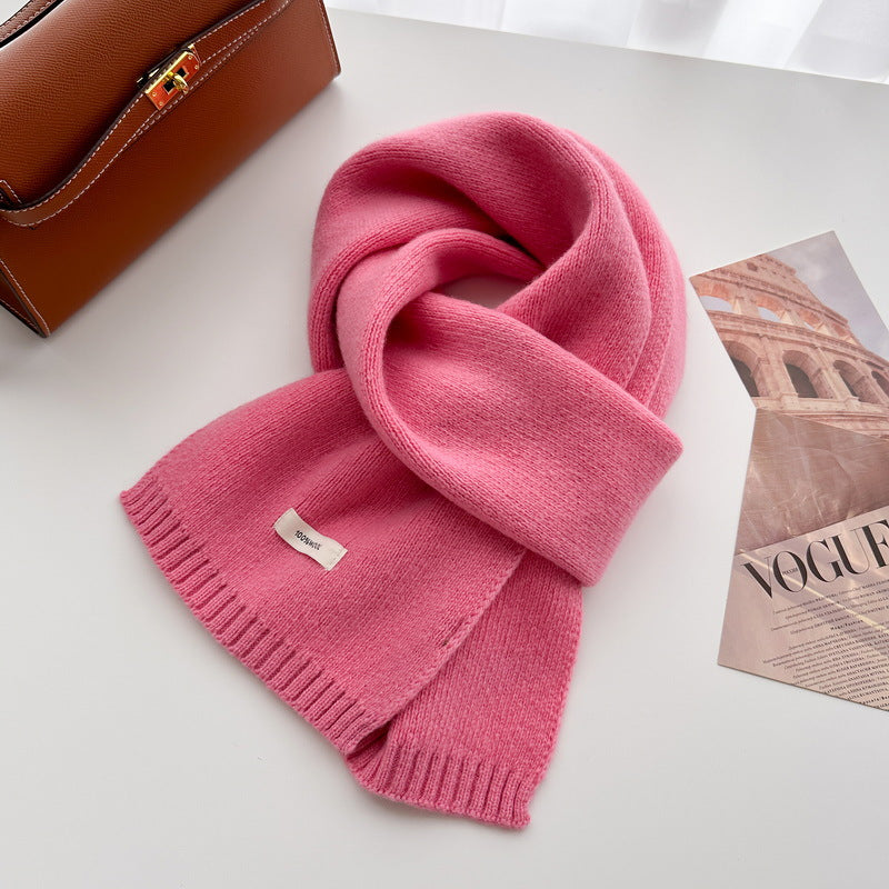 Australian Wool Long Winter Warm Knitted Solid Scarfs