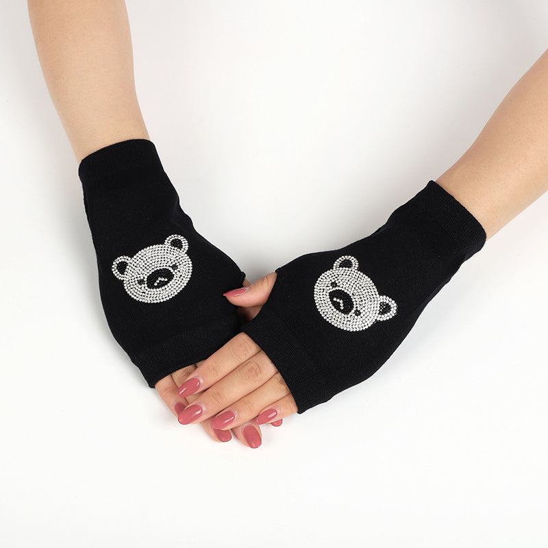 Women's & Men's Dance Open Finger Rivet Knitting Wool Gloves