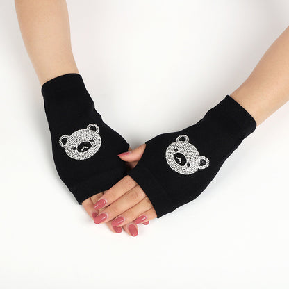 Women's & Men's Dance Open Finger Rivet Knitting Wool Gloves