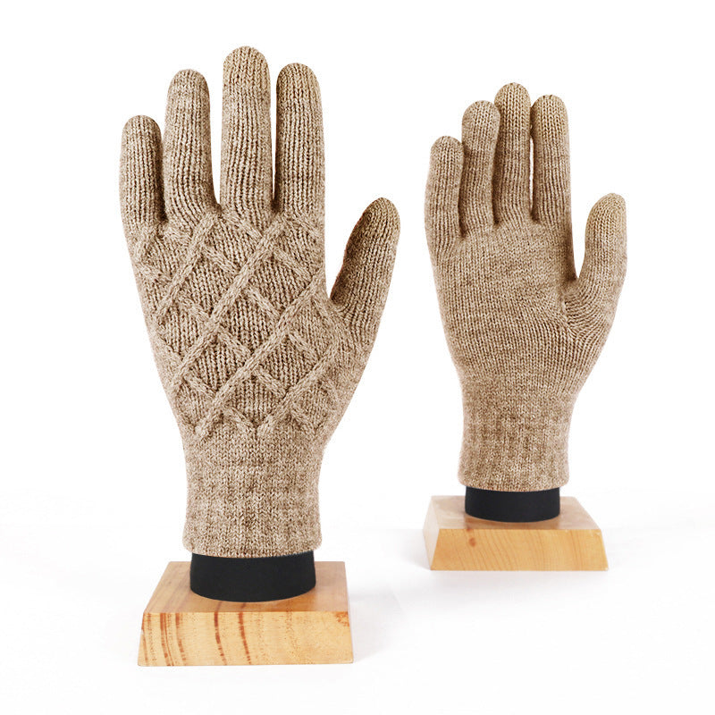 Half Finger Warm Flip Rhombus Cold Gloves