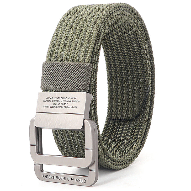 Men's Alloy Double Buckle Korean Weaving Nylon Belts