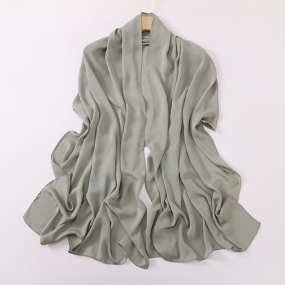 Color Filament Broken Card Artificial Silk Scarfs