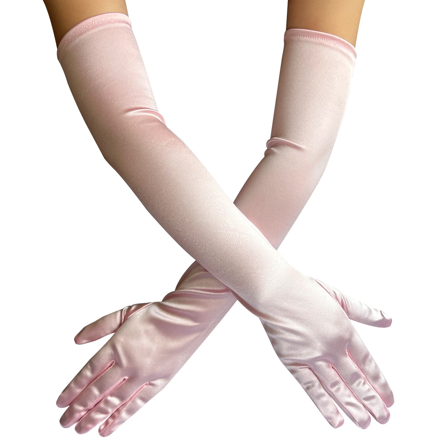 Women's Lengthened Satin Bridal Wedding Halloween Play Gloves