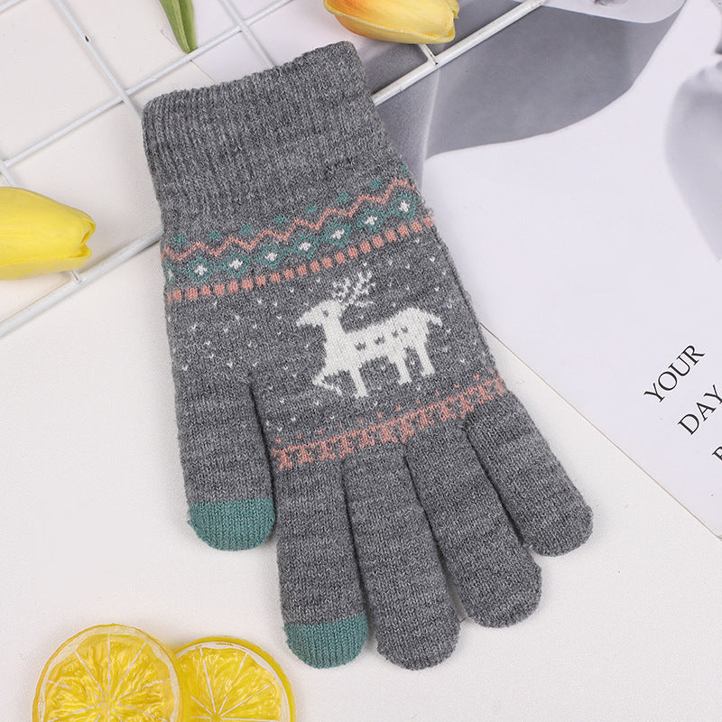 Women's & Men's Thickened Fleece-lined Winter Warm Touch Screen Cycling Christmas Gloves