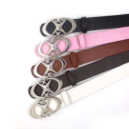 Double Crescent Moon Cross Star Buckle Belts