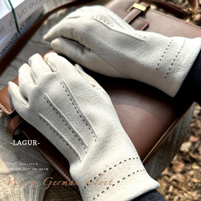 Thickened Fleece-lined Touch Screen Slimming Warm Female Winter Gloves