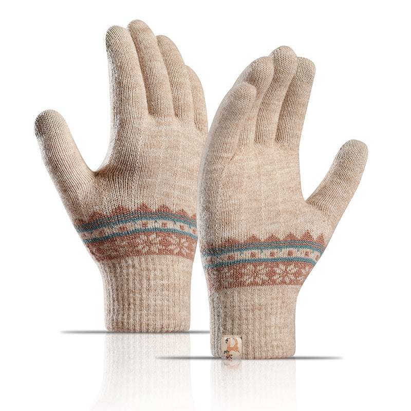 Women's & Men's Plaid Striped With Fleece Lining Touch Gloves