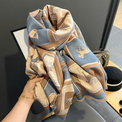 Women's Carriage Artificial Cashmere Double-sided Air Conditioning Scarfs