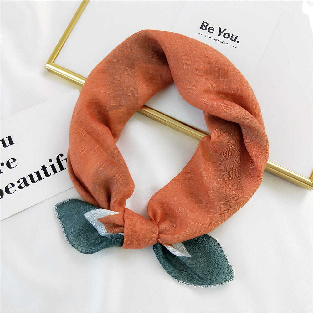 Women's Small Square Towel Silk Summer Fresh Korean Scarfs