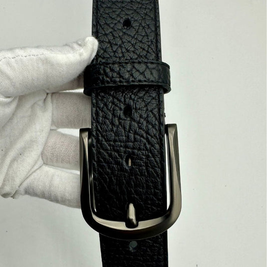 Men's High-grade Wild Leather Decorative Black Pin Buckle Belts