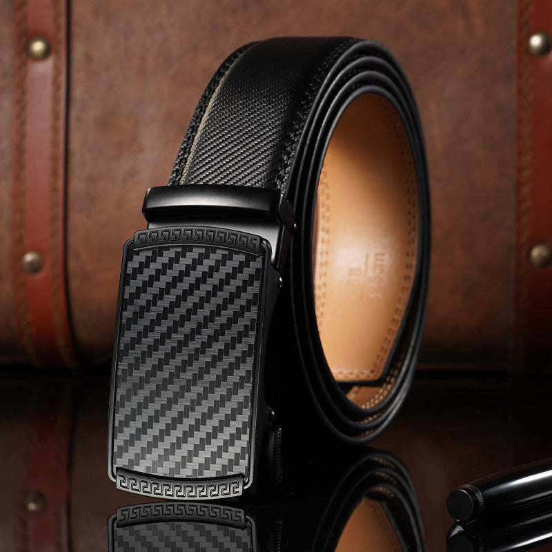 Men's Buckle Genuine Small Mat Pattern Business Casual Medium Belts