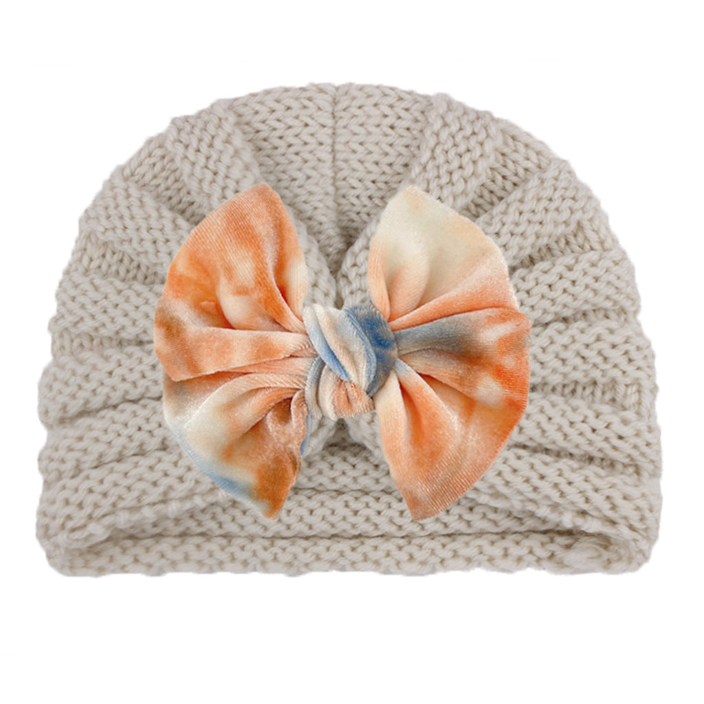 Children's Knitted Hat Cute Bowknot Wool Kids' Headwear