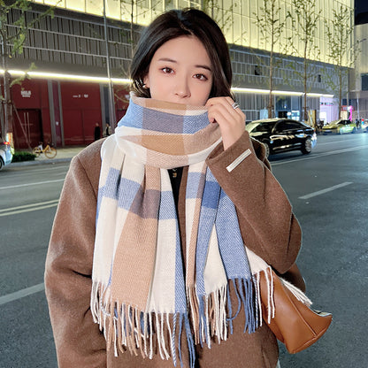 Women's Plaid Sweet Warm Fashion Shawl Artificial Scarfs