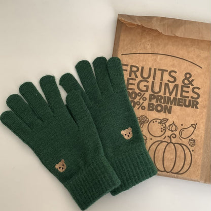 Five-finger Finger Embroidery Touch Screen Leakage Gloves