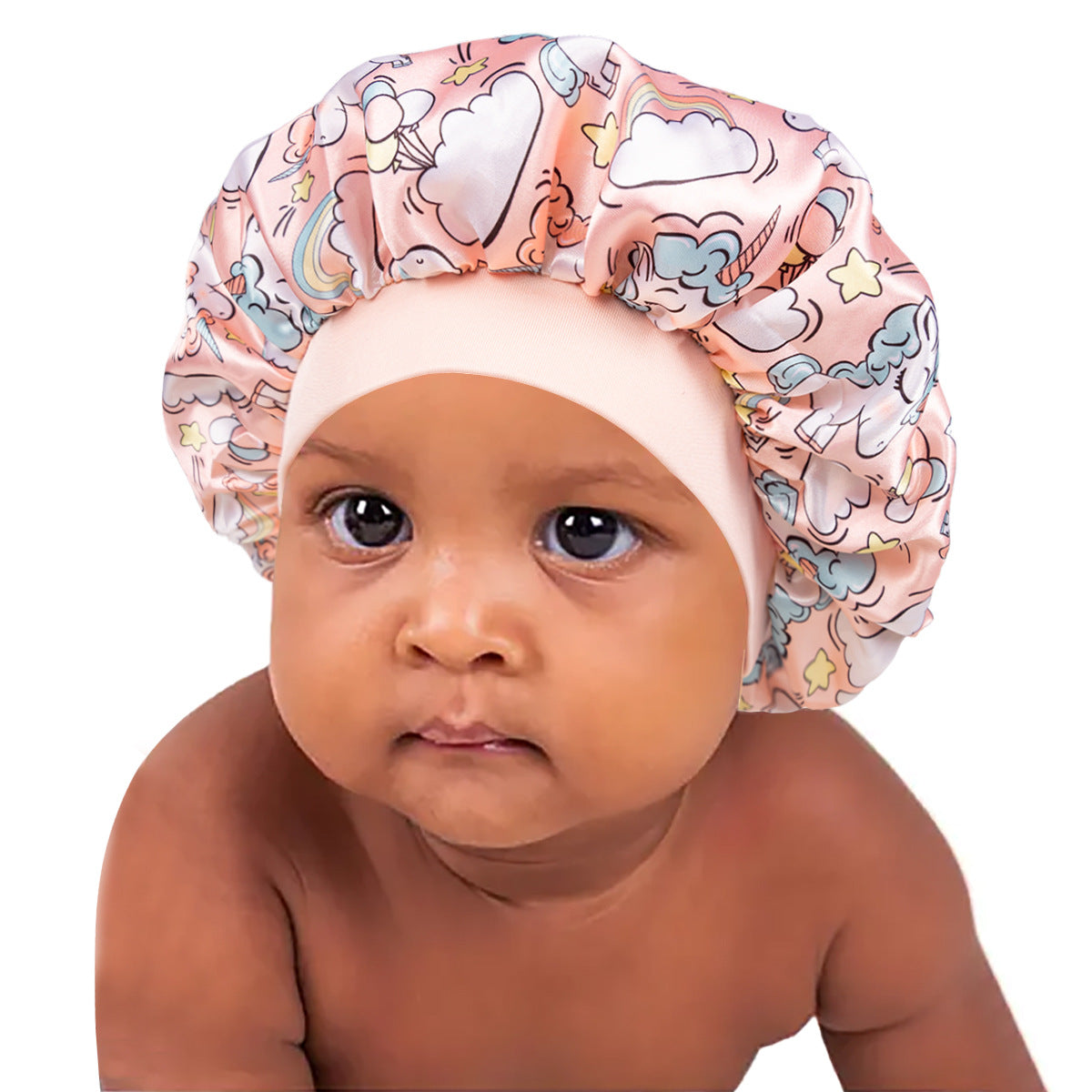 Children's Satin Nightcap Shower Infant Printed Kids' Headwear