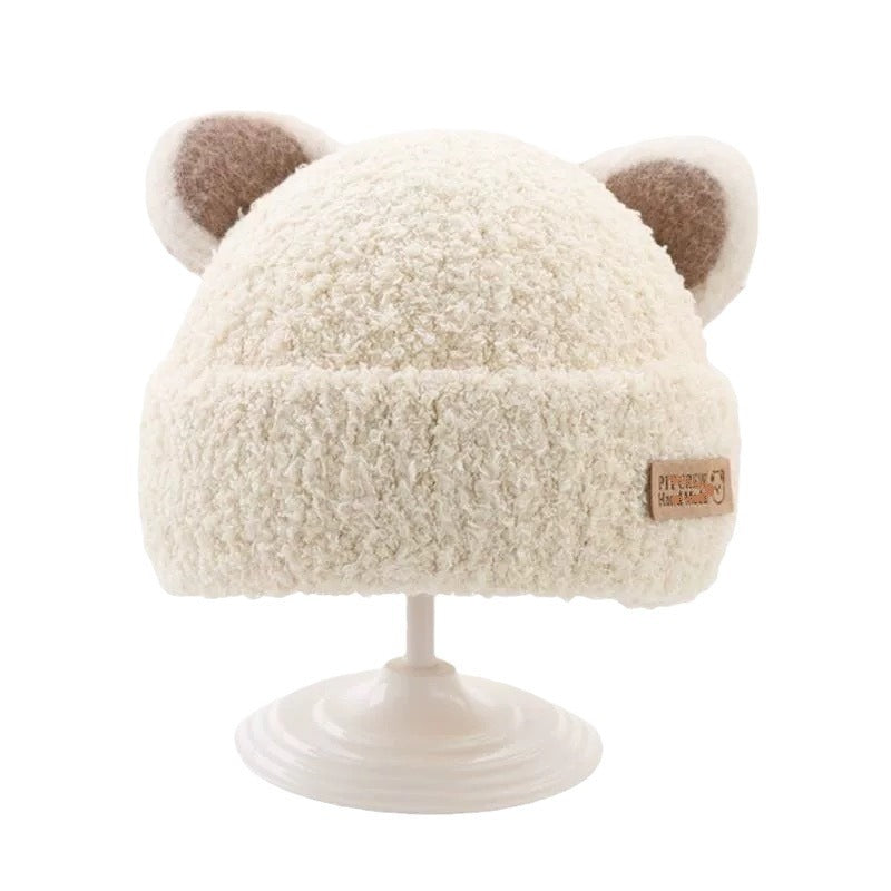 Korean Style Boys Plush Bonnet Knitted Kids' Headwear