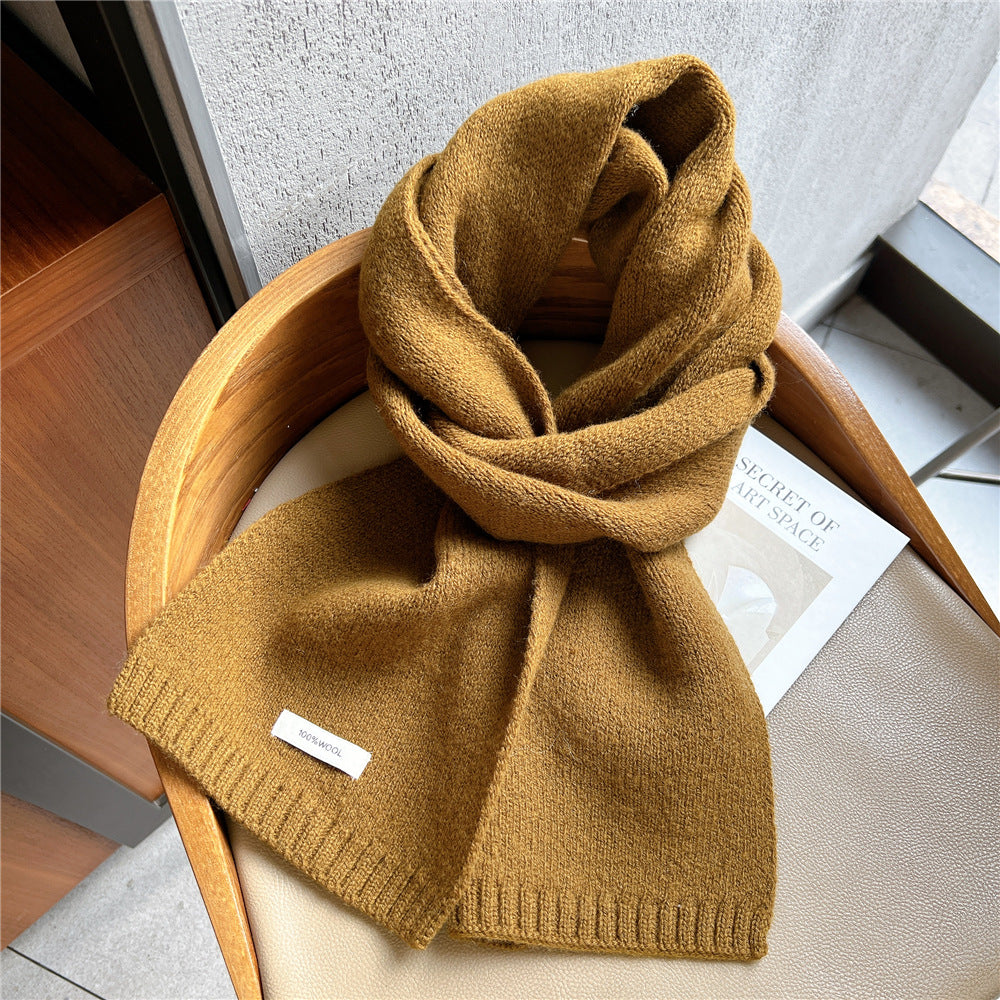 Women's Small Solid Color Knitted Wool For Scarfs