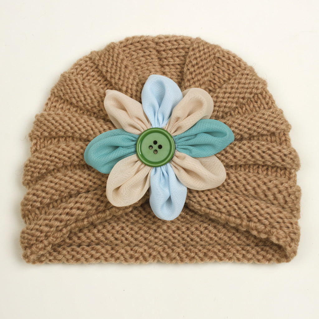 Cool Autumn Wool Flower Hat Sleeve Kids' Headwear